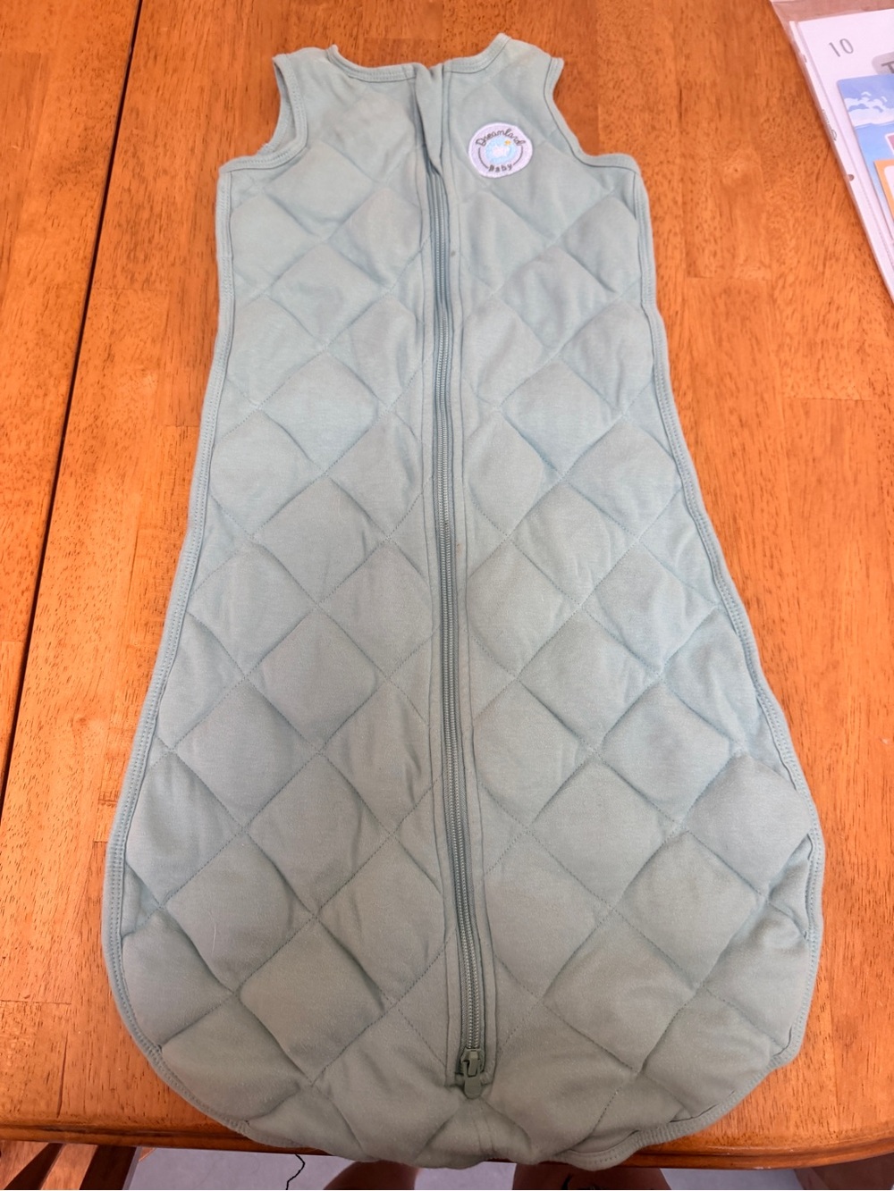 Quilted Light Mint Baby Sleep Sack One-Piece
